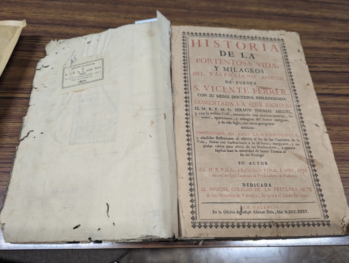 El Archivo-Biblioteca incorpora un nuevo volumen de la historia de San Vicente Ferrer